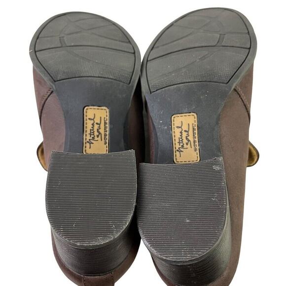 Natural Soul Naturalizer Star Dark Brown Slip On Block Heel Booties Shoes 8.5 - Picture 15 of 16